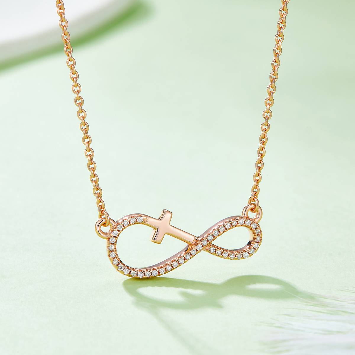 Cross Unlimited Love Pendant S925 Silver Moissanite Grade D 0.17CT